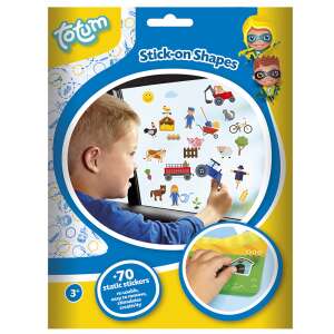 Totum Stick-on Shapes Window Stickers Farm, reusable static stickers for kids, easy to remove, stimulates creativity - Totum