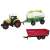 Green and white toy tractor with red trailer and green tank trailer, A Farmer's Tale Farm Truck 2 in 1 Set