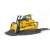 Bruder CAT large crawler bulldozer toy, yellow, 1:16 scale, in use