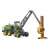 John Deere 1270G forestry machine with log, Bruder 2135 toy