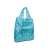 Create! geantă de cumpărături pliabilă, turcoaz cu model geometric, despachetată, vedere laterală