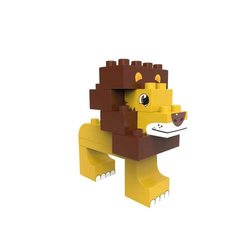 BiOBUDDi Savanne Bausteine ​​Set, 2 in 1, Löwe oder Strauß, 11 Teile, Alter 1,5-6, pflanzenbasiert, umweltfreundlich, hergestellt in den Niederlanden