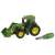 John Deere tractor with front loader and weight, 1:24 scale, green and yellow toy tractor