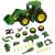 John Deere tractor with front loader and weight, 1:24 scale, green and yellow toy tractor disassembled
