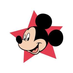 Perna Mickey Mouse, 35cm, stea roșie - Lenjerie de pat