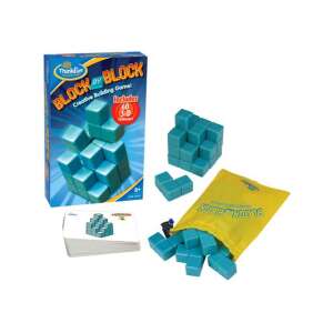 ThinkFun Block by Block 3D Bau-Spiel, 60 Herausforderungen, blaue Blöcke, Puzzlespiel für Kinder - ThinkFun