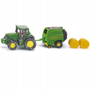 Toy SIKU John Deere tractor and baler set, 1:72 scale - Work machine for children
