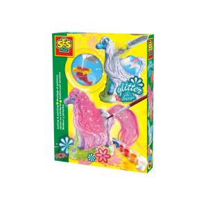 SES Creative Glitter & Hair Plaster Casting Kit with two horses, paint and glitter - SES Creative