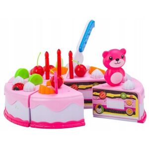 Toy cake cutting set with velcro slices and toy knife - Play food