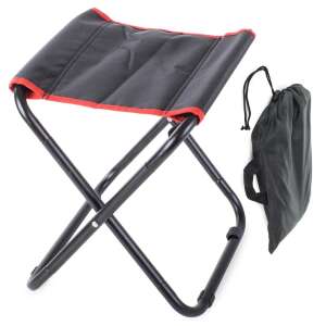 Schwarzer Klapphocker mit rotem Besatz und Tragetasche - Sport & Freizeit