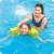 Child wearing Intex dinosaur arm floats in a swimming pool
