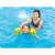 Child wearing Intex dinosaur arm floats in a swimming pool
