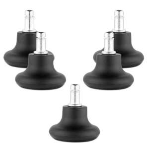 Set of 5 Kwmobile office chair replacement glides, black nylon, 10mm rod, 56091.01 - Office chair caster