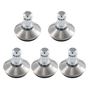 Kwmobile 5-piece set of office chair glides for 11mm rods, silver/black, steel, 56094.05 - Office chair caster