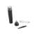 Black electric nose and ear hair trimmer with two attachments, USB cable, cleaning brush and cleaning tool