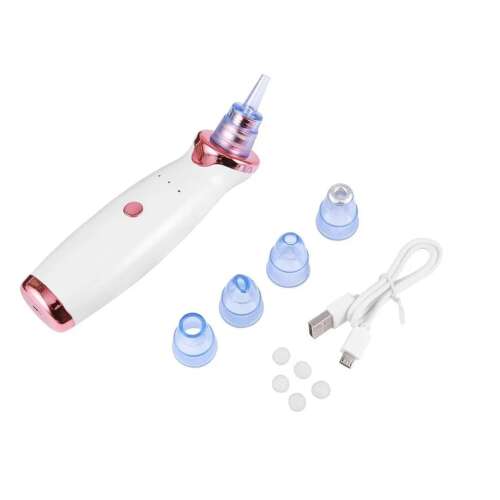 Gyémánt mikrodermabrázió bajuszkihúzó 5 cserélhető fejjel, USB töltőkábellel, fehér és rózsaarany színben