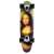 METEOR pennyboard gördeszka Mona Lisa, a fedélzeten pixelált Mona Lisa mintával, fekete futóművel és kerekekkel