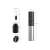 Electric wine opener set, includes opener, foil cutter, pourer, and vacuum stopper, dimensions
