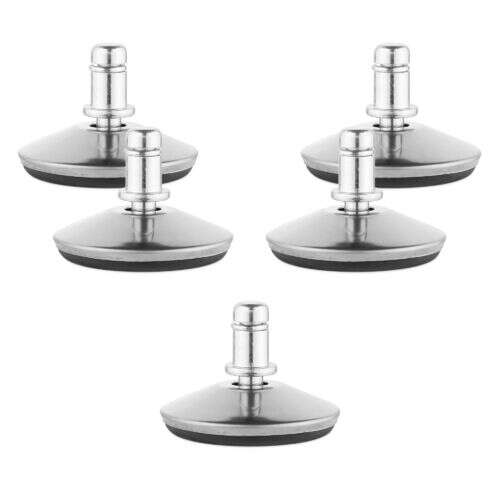 Kwmobile 5 db-os irodai szék csúszótalp, ezüst/fekete, acél, 10 mm rúd, 38 mm átmérő, 35 mm magasság