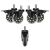 Kwmobile 5-piece black office chair caster set, multiple angles, 10mm stem