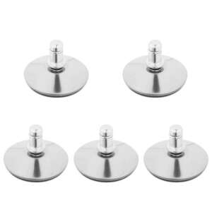 Set de 5 piese glisoare pentru scaun de birou Kwmobile, tijă de 10 mm, argintiu și negru - Rotile scaune de birou