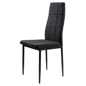 ModernHome black dining chair with upholstered seat and back, metal legs - ModernHOME
