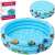 Kruzzel inflatable paddling pool for kids, blue with fish and sea creatures design, 3 inflatable rings, 80cm diameter, 30cm height