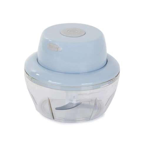 Electric food chopper, blue, for chopping vegetables, fruits, nuts, and herbs