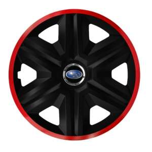 Fekete és piros keréktakaró Subaru logóval - AMiO
