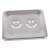 Silver soap dish with smiley face design, top view