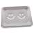 Silver soap dish with smiley face design, top view