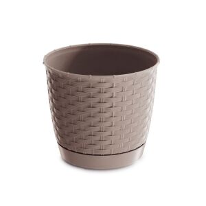 Prosperplast Ratolla brown round flower pot, rattan effect, 25x21.9 cm - Landscaping