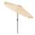 Beige 3m tilting patio umbrella with black frame, angled view