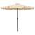 Beige 3m tilting patio umbrella with black frame