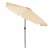 Beige 3m tilting patio umbrella with black frame, angled view
