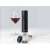 Electric wine opener, black, Gogooda, on table with wine glass