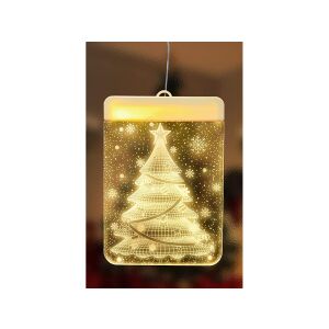 Illuminated Karácsonyi LED 3D Christmas Tree Window Decoration close-up - Nonbrand Christmas Decoration