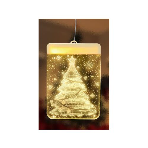 Illuminated Karácsonyi LED 3D Christmas Tree Window Decoration close-up