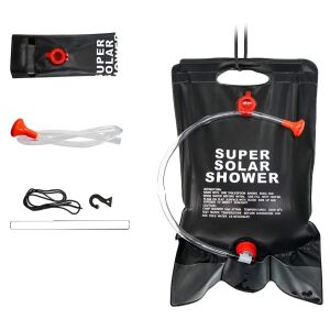 Super Solar Shower 20L, portable camping shower kit with hose and accessories - Garden Shower