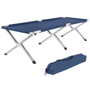 Pat de camping mare rezistent, 182 x 70 cm, 110 Kg, albastru inchis 76344067 - Verk Group