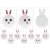 White silicone bunny night light with pink ears, multiple bunny night lights shown
