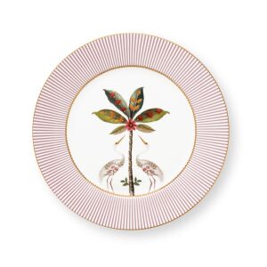 PIP Studio La Majorelle ružový porcelánový tanier s motívom vtáka a palmy - Taniere