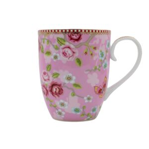Kubek PIP Studio Chinese Rose z różowym kwiatowym wzorem, pojemność 350 ml - Kubek