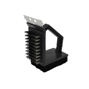 3-in-1 grill cleaning brush with scraper, wire brush, and sponge - Cleaning Product