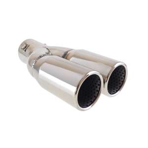 Stainless steel dual exhaust tip, MT004, chrome finish - AMiO
