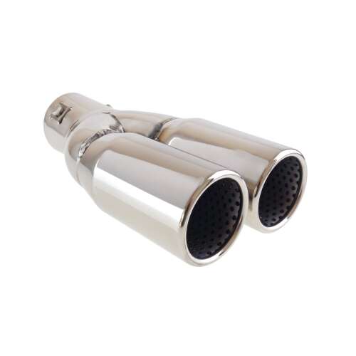 Stainless steel dual exhaust tip, MT004, chrome finish