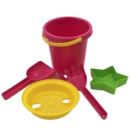 5-piece pink bucket set for sand