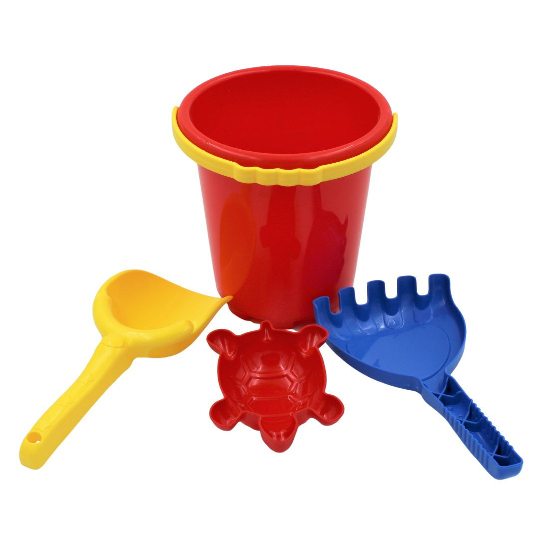 4-piece red bucket set for sand