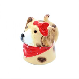 Kutyás Bögre - Fejjel Lefelé with red scarf - Serving