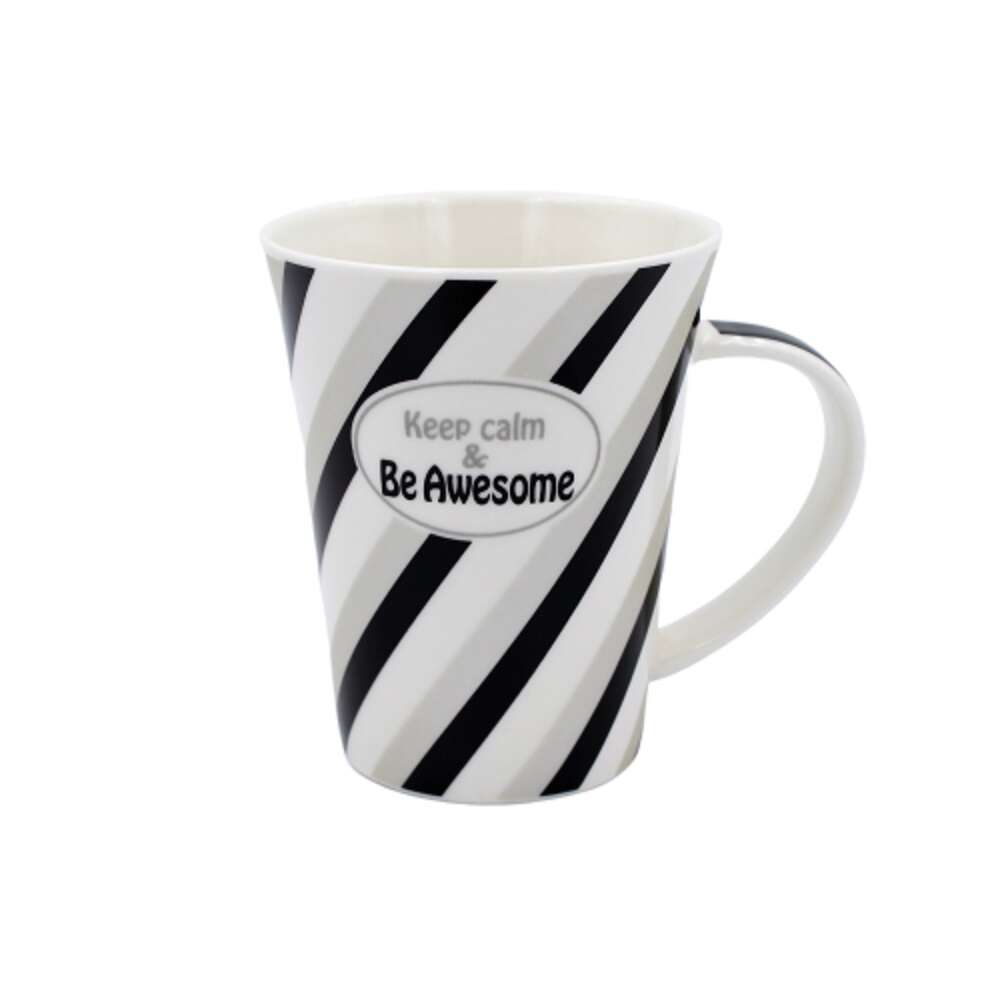 Spersonalizowany kubek porcelanowy z napisem "Keep calm and Be Awesome"